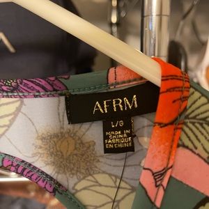 AFRM green floral dress. Brand new with tags.